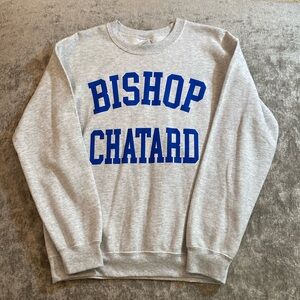 Gildan Bishop Chatard size small grey crew neck sweatshirt. {66}